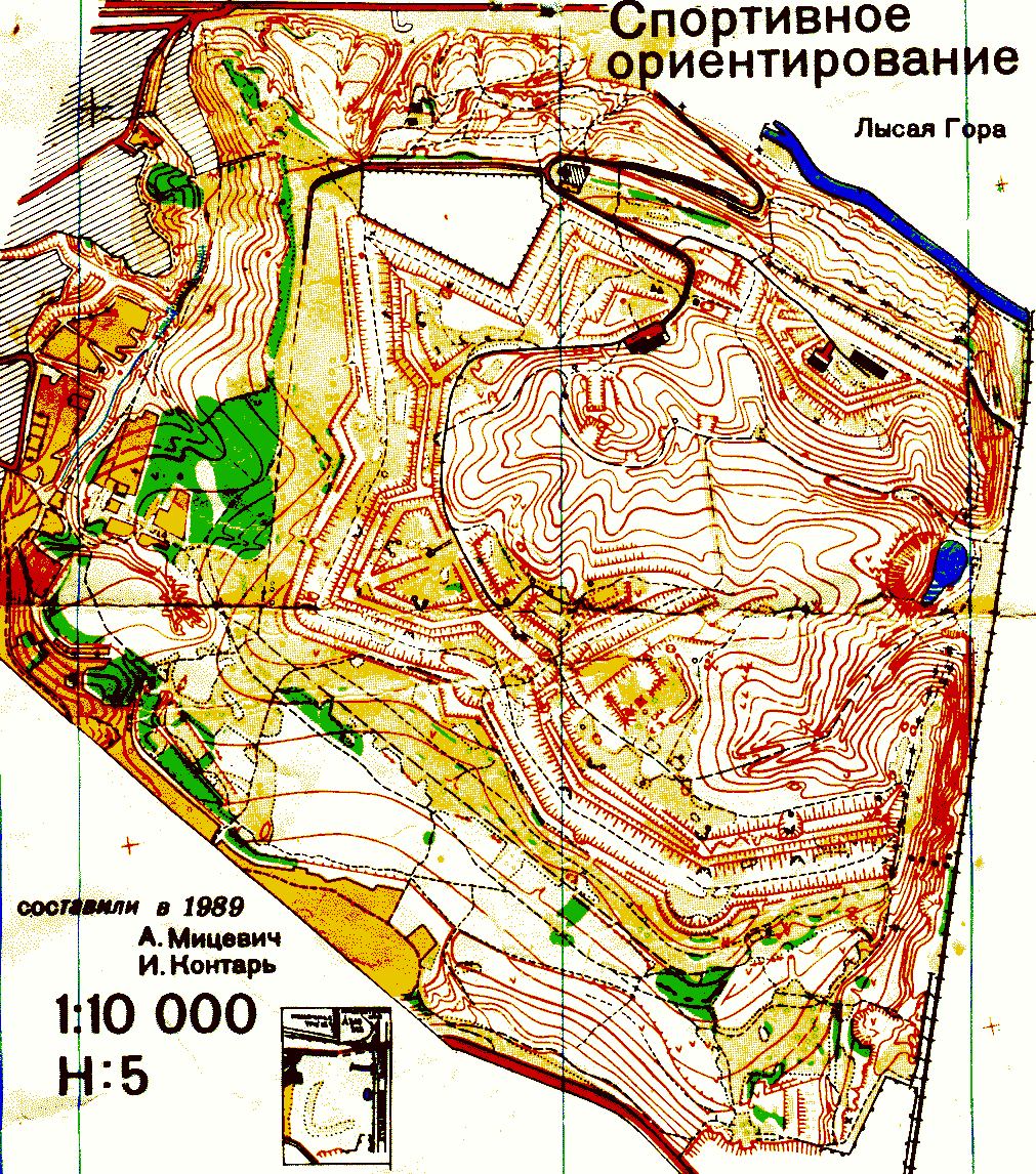 Карта Лысой горы для спортивного ориентирования